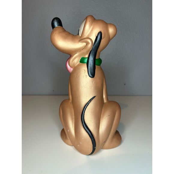 Vintage Disney Pluto Dog Figurine Collectible Gold Metallic Finish Statue 9'' - Picture 3 of 5